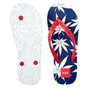 HUF x Hayn Red White & Blue Flip Flop Sandals NEW NWT